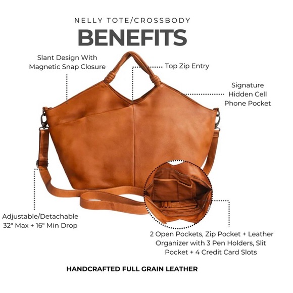 NWOT Latico Nelly Tote Crossbody Elegant Black Leather Handbag - Picture 3 of 3